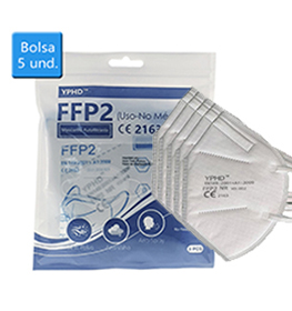 Mascarilla FFP2 5 capas. Bolsa 5 Unid.