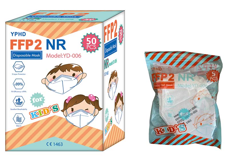 Mascarilla FFP2 Infantil. Caja de 50 unds.